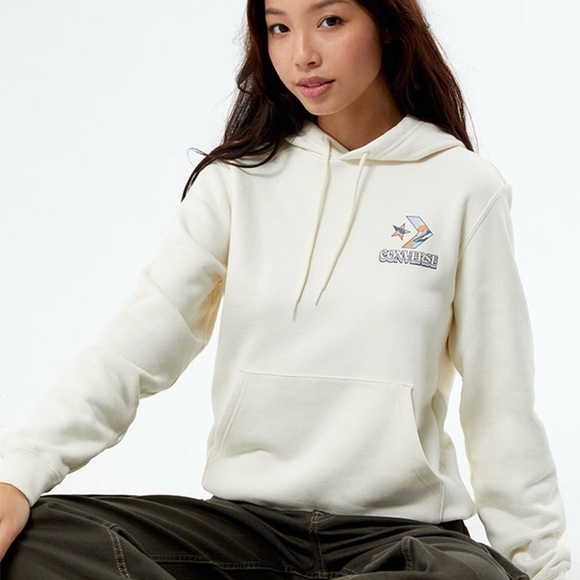 CONVERSE Outdoors Art Graphic Hoodie Off white small $65 - Picture 2 of 9